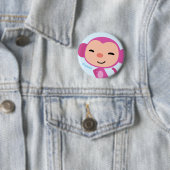 Badge Rond 5 Cm Bouton de Qkids Momo (En situation)