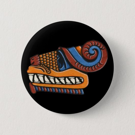 Badge Rond 5 Cm Bouton de Quetzalcoatl (Devant)