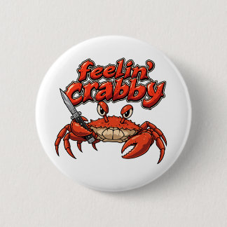 Badge Rond 5 Cm Bouton de Rage de Crabe qui se sent Crustacé