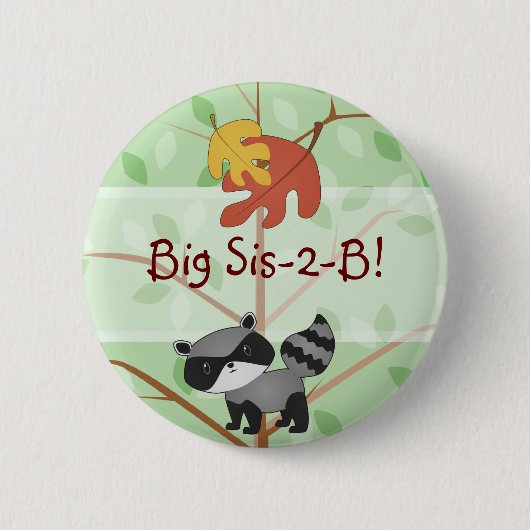 Badge Rond 5 Cm Bouton de raton laveur de région boisée (Devant)