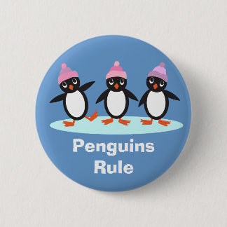 Badge Rond 5 Cm Bouton de règle de pingouins