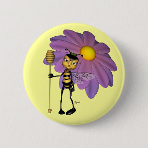Badge Rond 5 Cm Bouton de reine des abeilles