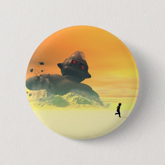 Badge Rond 5 Cm Bouton de relance de robots abandonnés (Devant)