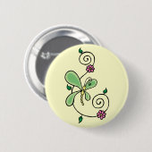 Badge Rond 5 Cm Bouton de remous de fleur de papillon (Devant & derrière)