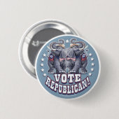 Badge Rond 5 Cm Bouton de républicain de vote (Devant & derrière)