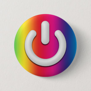 Badge Rond 5 Cm Bouton de réserve d'arc-en-ciel - verticale