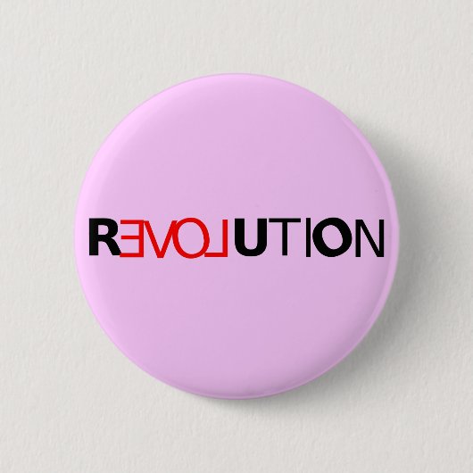 Badge Rond 5 Cm Bouton de révolution d'amour (Devant)