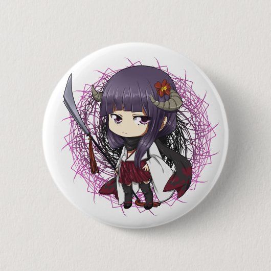 Badge Rond 5 Cm Bouton de Ririchio Youkai (Devant)