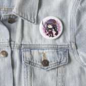 Badge Rond 5 Cm Bouton de Ririchio Youkai (En situation)