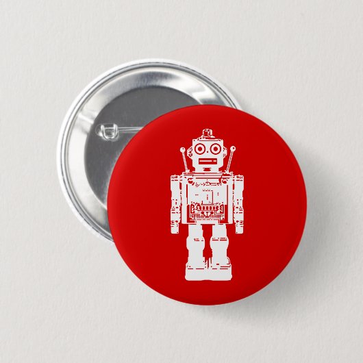 Badge Rond 5 Cm Bouton de robot (Devant & derrière)