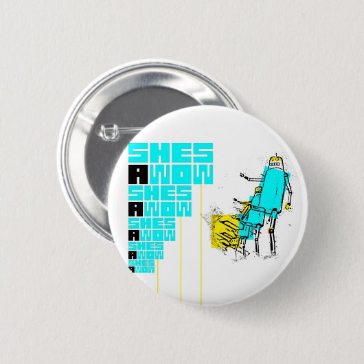 Badge Rond 5 Cm Bouton de robot (Devant & derrière)