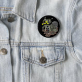Badge Rond 5 Cm Bouton de robot de zombi (En situation)