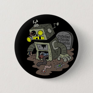 Badge Rond 5 Cm Bouton de robot de zombi