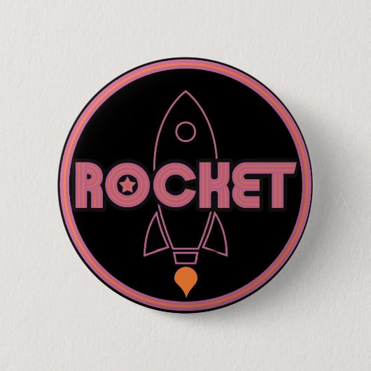 Badge Rond 5 Cm Bouton de Rocket ! (Devant)