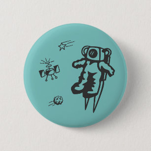 Badge Rond 5 Cm Bouton de Rocketman