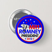 Badge Rond 5 Cm Bouton de Romney 2012 (Devant & derrière)