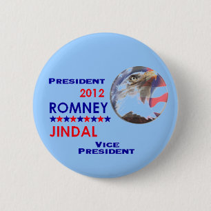 Badge Rond 5 Cm Bouton de ROMNEY et de JINDAL 2012