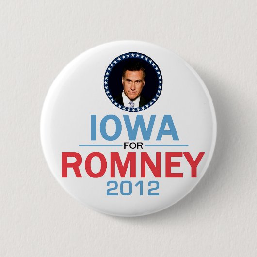 Badge Rond 5 Cm Bouton de Romney Iowa (Devant)