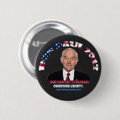 Badge Rond 5 Cm Bouton de Ron Paul 2012 CLND (Devant & derrière)
