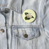 Badge Rond 5 Cm Bouton de rose blanc (En situation)