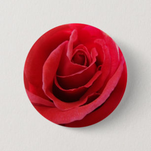 Badge Rond 5 Cm Bouton de rose rouge