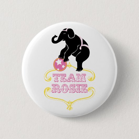 Badge Rond 5 Cm Bouton de Rosie d'équipe (Devant)
