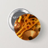 Badge Rond 5 Cm Bouton de rouages (Devant & derrière)