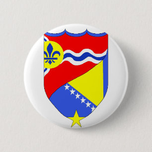 Badge Rond 5 Cm Bouton de Saint Louis Missouri et de Brcko Bosnie