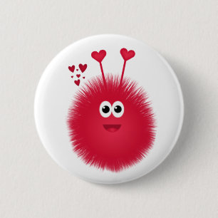 Badge Rond 5 Cm Bouton de Saint-Valentin d'insecte d'amour