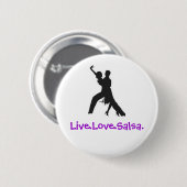 Badge Rond 5 Cm Bouton de Salsa (Devant & derrière)