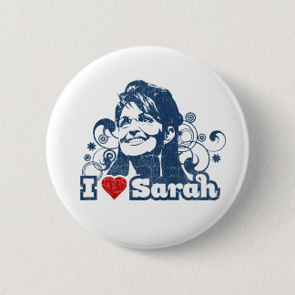 Badge Rond 5 Cm Bouton de Sarah Palin du coeur I