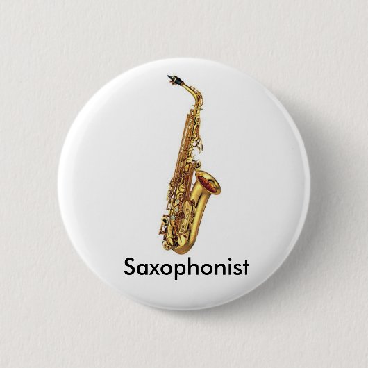 Badge Rond 5 Cm Bouton de saxophone (Devant)