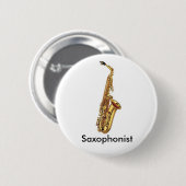Badge Rond 5 Cm Bouton de saxophone (Devant & derrière)