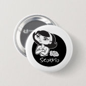 Badge Rond 5 Cm Bouton de Scorpion (Devant & derrière)