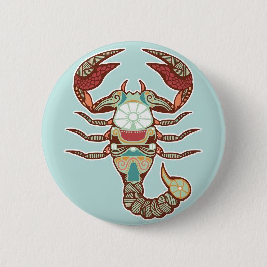 Badge Rond 5 Cm Bouton de Scorpion (Devant)