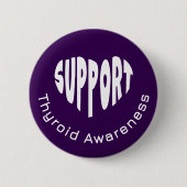 Badge Rond 5 Cm Bouton de sensibilisation à la thyroïde violette (Devant)