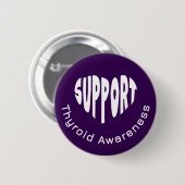 Badge Rond 5 Cm Bouton de sensibilisation à la thyroïde violette (Devant & derrière)