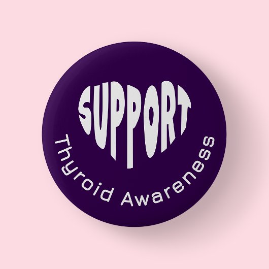 Badge Rond 5 Cm Bouton de sensibilisation à la thyroïde violette