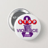 Badge Rond 5 Cm Bouton de sensibilisation à la violence domestique (Devant & derrière)