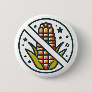Badge Rond 5 Cm Bouton de sensibilisation à l'allergie au maïs san