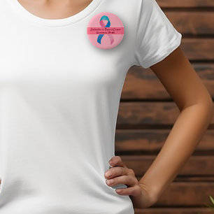 Badge Rond 5 Cm Bouton de sensibilisation au cancer du thyroïde bl