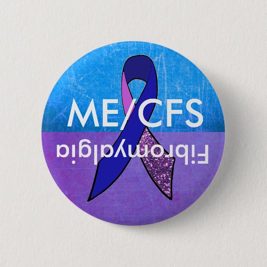 Badge Rond 5 Cm Bouton de sensibilisation au ME/CFS et à la fibrom (Devant)