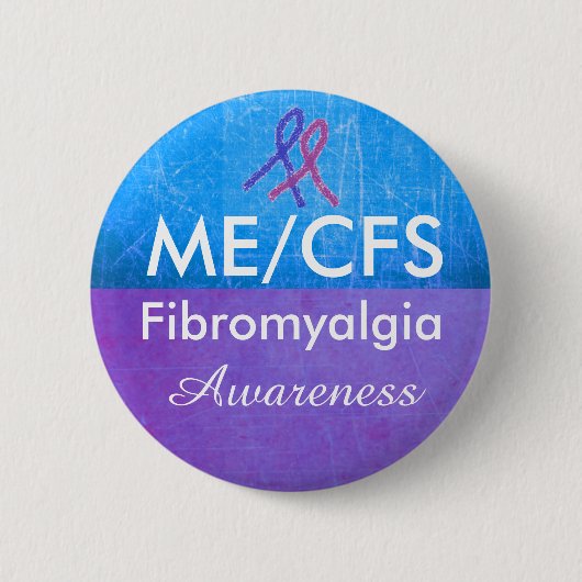 Badge Rond 5 Cm Bouton de sensibilisation au ME/CFS et à la fibrom (Devant)