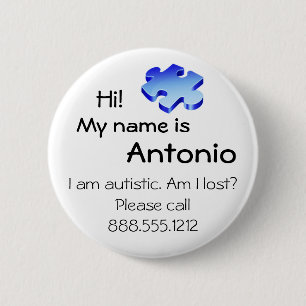 Badge Rond 5 Cm Bouton de sensibilisation sur l'autisme avec votre