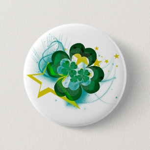 Badge Rond 5 Cm Bouton de shamrocks de Rockin