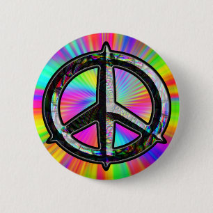 Badge Rond 5 Cm Bouton de signe de paix
