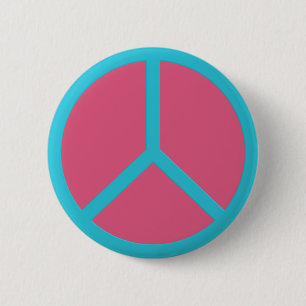 Badge Rond 5 Cm Bouton de signe de paix coloré
