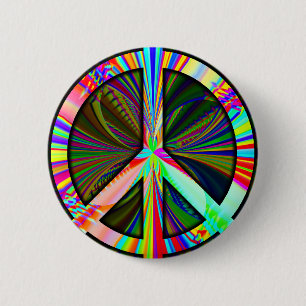Badge Rond 5 Cm Bouton de signe de paix de guerre d'Irak