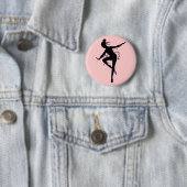 Badge Rond 5 Cm Bouton de silhouette de ballerine de Prima (En situation)