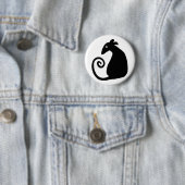 Badge Rond 5 Cm Bouton de silhouette de rat (En situation)